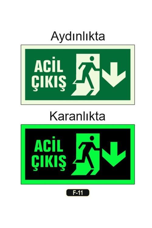 Fosforlu Acil Çıkış Yön Levhası