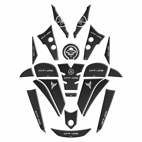 Yamaha Mt-25 2020 - 2024 Siyah Karbon Tank Pad Set 007 Gogo