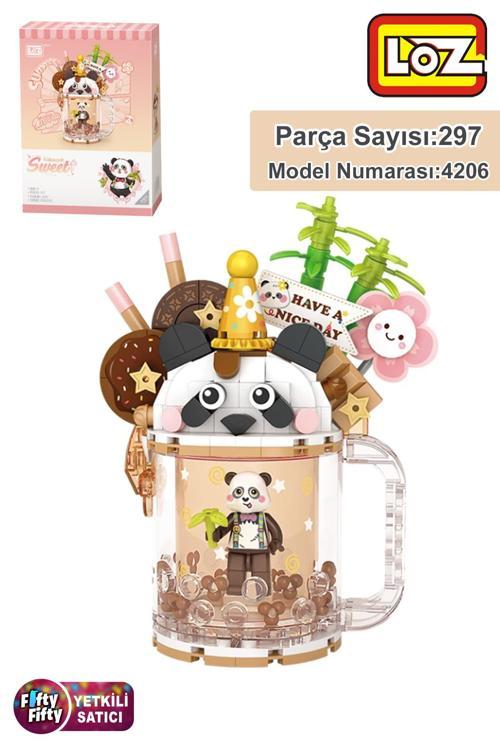Loz Creative Serisi Panda Figürlü Bardak Modeli 297 Parça Oyuncak Yapım Seti FFLZ-4206