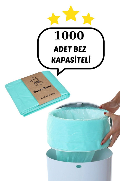 16L Korbell Çöp Kutuları İle Uyumlu 1000 Adet Bebek Bezi Kapasiteli Çöp Poşeti