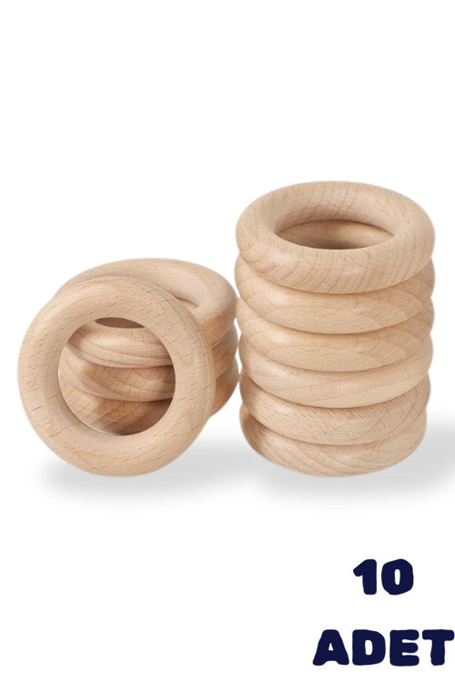 Ahşap Diş Kaşıyıcı Halka 5 Cm 10 Adet