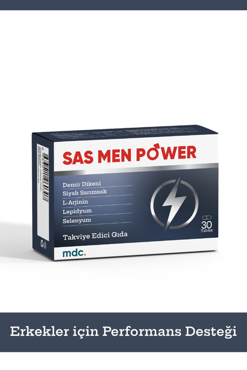 Sas Men Power (Tribulus, Sas, L-Arjinin, Lepidyum) 30 Tablet (Erkeklere Özel )