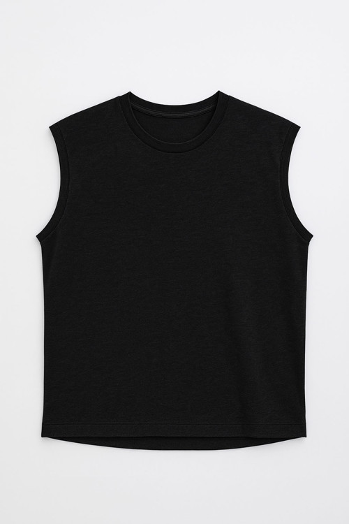 Erkek Bisiklet Yaka Sıfır Kol %100 Pamuk T-Shirt