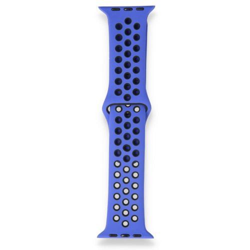 Apple Watch 38-40mm Silikon Kayış - Mavi/Siyah