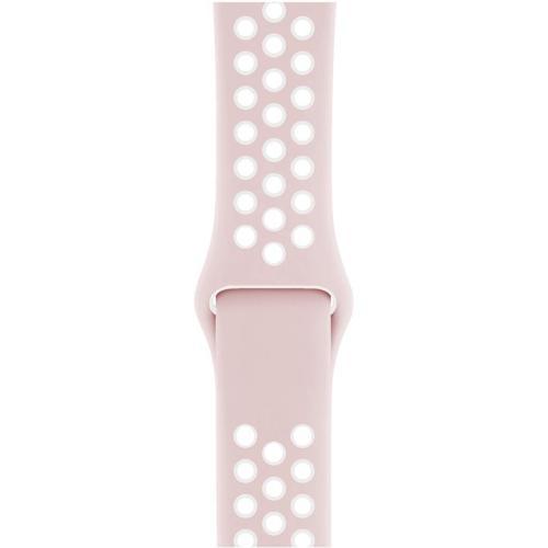 Apple Watch 42-44mm Silikon Kayış - Pembe/Beyaz