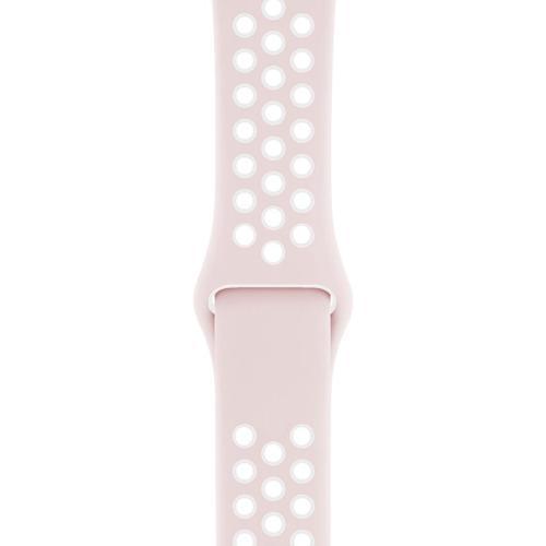 Apple Watch 42-44mm Silikon Kayış - Pudra/Beyaz