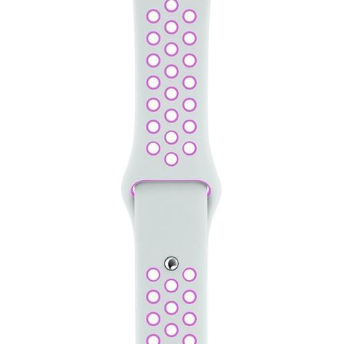 Apple Watch 42-44mm Silikon Kayış - Beyaz/Pembe