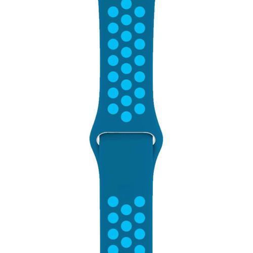 Apple Watch 42-44mm Silikon Kayış - Mavi/Açık Mavi