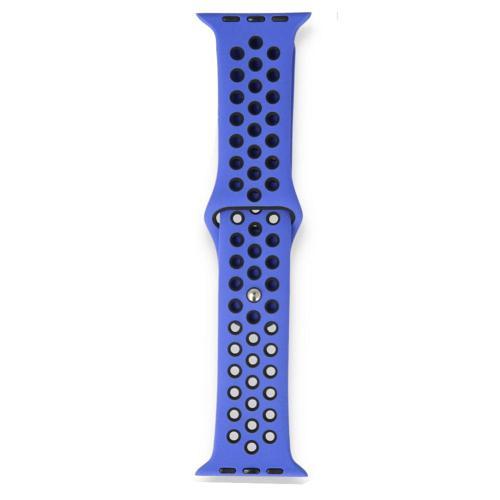 Apple Watch 42-44mm Silikon Kayış - Mavi/Siyah