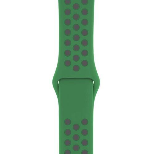 Apple Watch 38-40 mm Silikon Kayış - Koyu Yeşil / Gri
