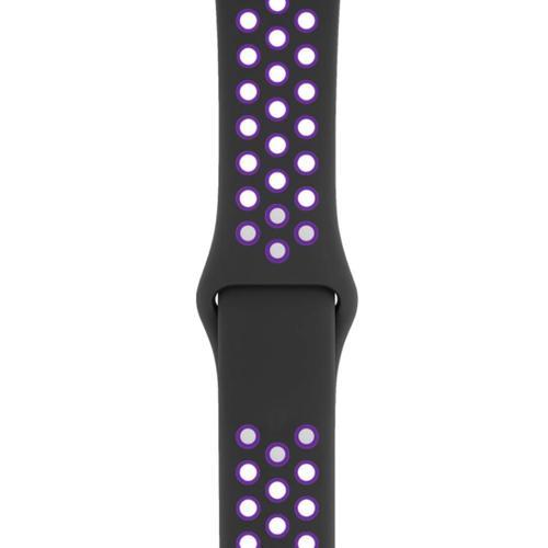 Apple Watch 42-44mm Silikon Kayış - Siyah/Mor