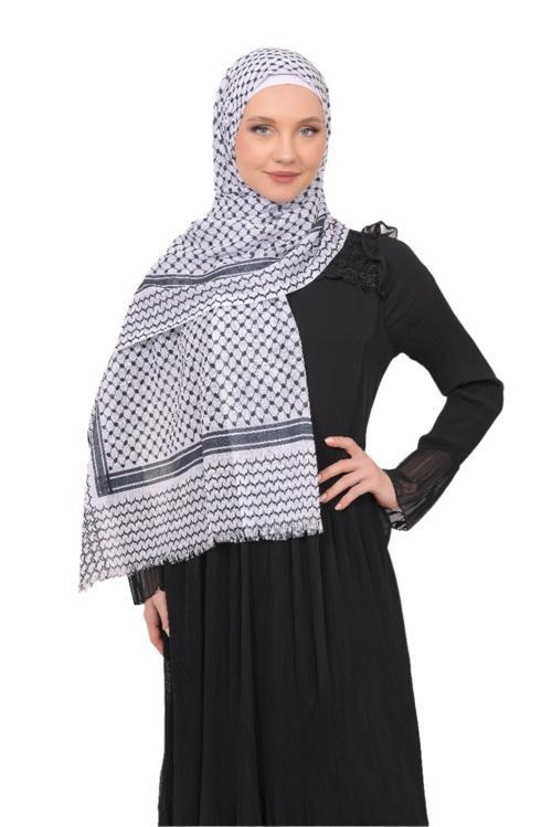 Filistin Şal Kefiye Puşi Püsküllü Filistin Şal S100008