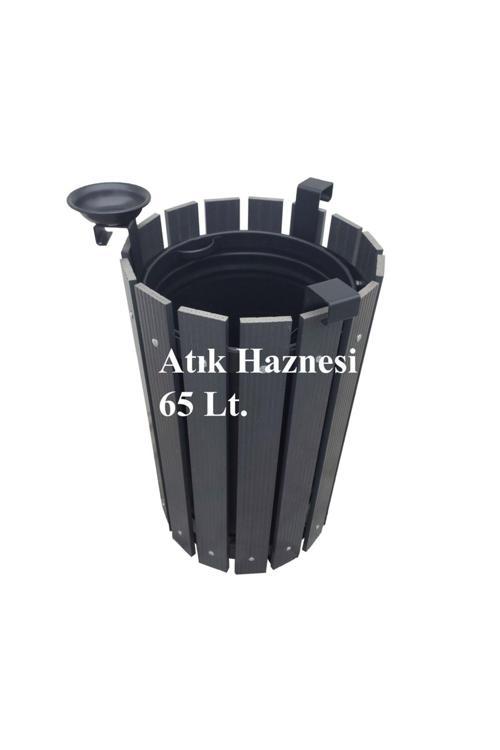 (65 Lt.) Kompozit Yuvarlak Çöp Kovası Sç12 G Antrasit