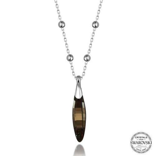 Swarovski Crystal Taşlı Top Zincir Çubuk Gümüş Kadın Kolye