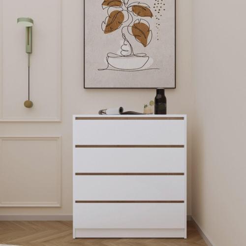 Tidy Dört Çekmeceli Şifonyer Beyaz Safir Meşe