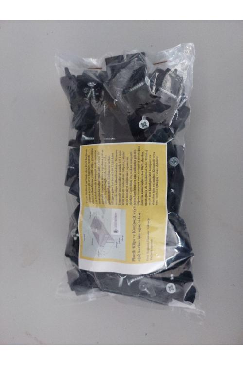 Plastik Klips Ve Ağaç Vidalı 100 Adet (Deck Bağlantı Elemanı) Güverte Bağlantı Aparatı