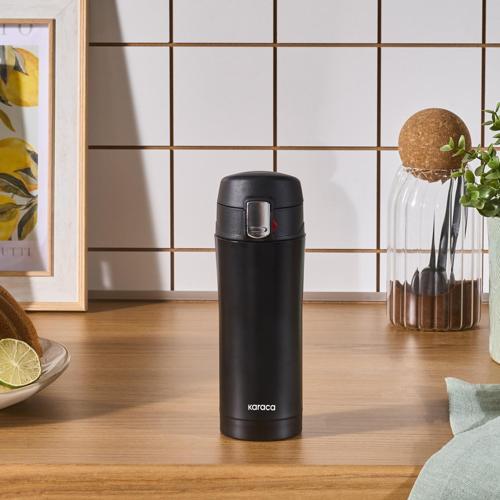 Pluton Çelik Sızdırmaz Termos Siyah 350 ml