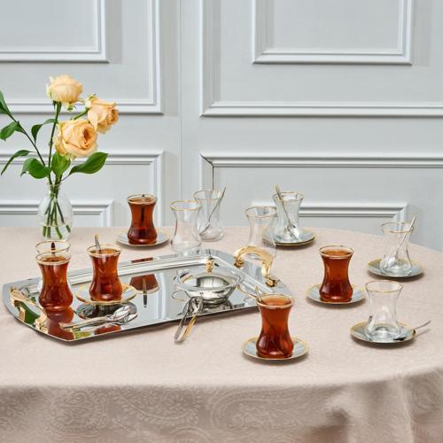 Vista 12 Kişilik 40 Parça Çay Seti Gold