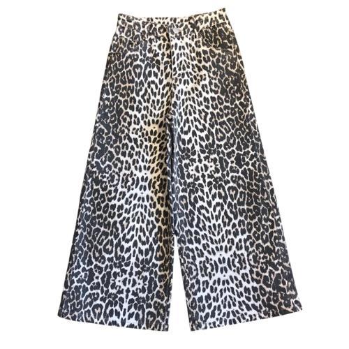 Kız Çocuk Leopar Desenli Kot Pantolon