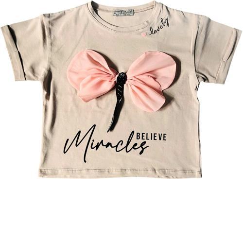 Kız Çocuk Yusufçuk Aksesuarlı Tshirt