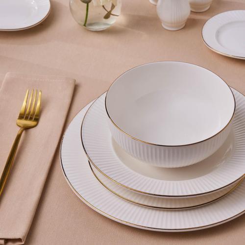 Elegance Bone Massimo 53 Parça 12 Kişilik Yemek Takımı Gold