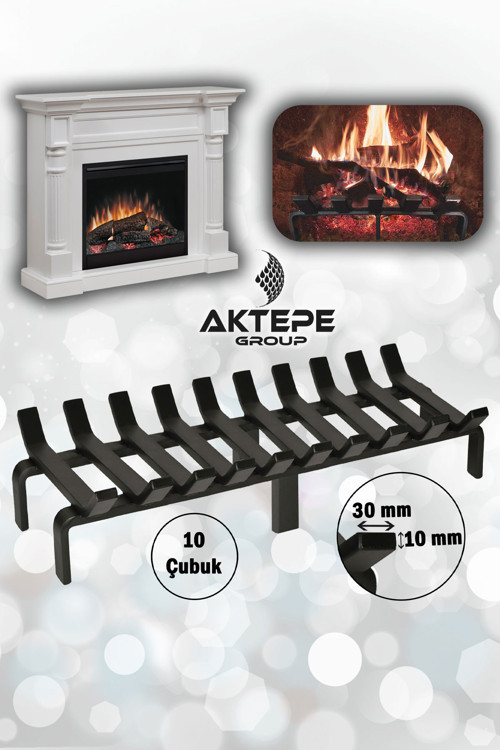 Şömine Izgarası 10 Çubuklu 60 Cm X 32 Cm Ekstra Dar Gözlü Izgara