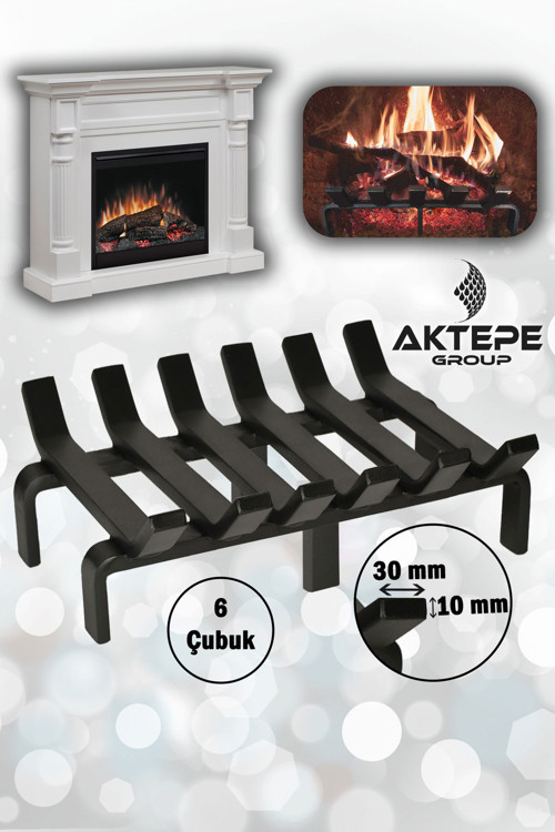 Şömine Izgarası 6 Çubuklu 36 Cm X 32 Cm Ekstra Dar Gözlü Izgara