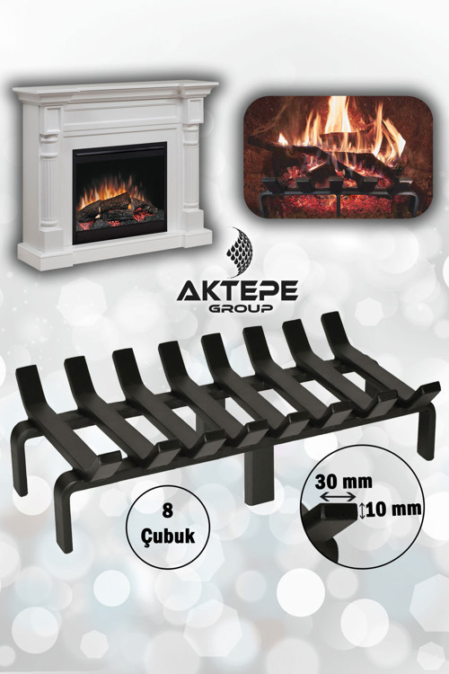 Şömine Izgarası 8 Çubuklu 48 Cm X 32 Cm Ekstra Dar Gözlü Izgara