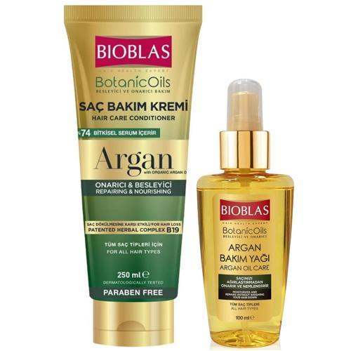 Argan Yağlı Saç Bakım Kremi 250 ml + Bioblas Argan Saç Bakım Yağı 100 ml