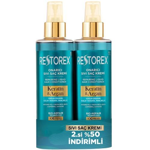 Keratin Ve Argan Onarıcı Sıvı Saç Bakım Kremi 200 ml + 200 ml