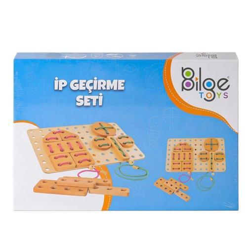 Eğitici Çocuk Gelişim BLG-111 Ahşap İp Geçirme Oyun Seti