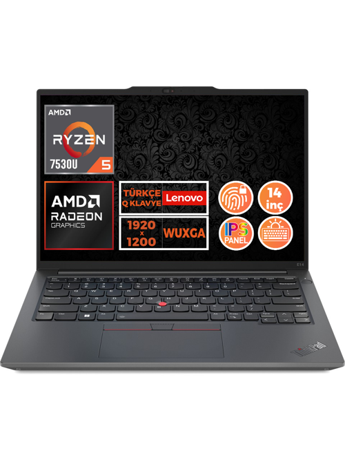 ThinkPad E14 Gen 5 Ryzen 5 7530U 40GB 4TB SSD 14" WUXGA Freedos Notebook 21JR0035TX 008