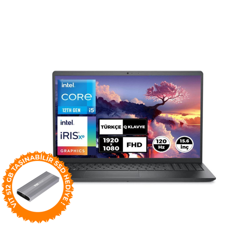 VOSTRO 3520 i5-1235U 16GB 1TB SSD W11P 15.6" NB + VIT 512 GB Taşınabilir SSD N1611PVNB3520U 041
