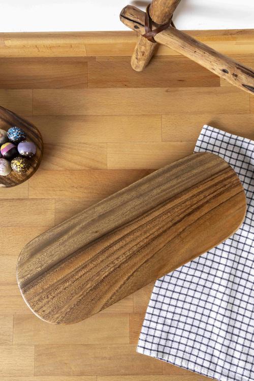 Voli Akasya Ayaklı Oval Sunum Tahtası 40cm