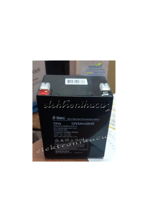 Umut Bilişim Tek 12 Volt 5 Amper 12V 5Ah Kuru Tip Akü - Doğalgaz Deprem Sensörü Aküsü12V 5Ah 20Hr