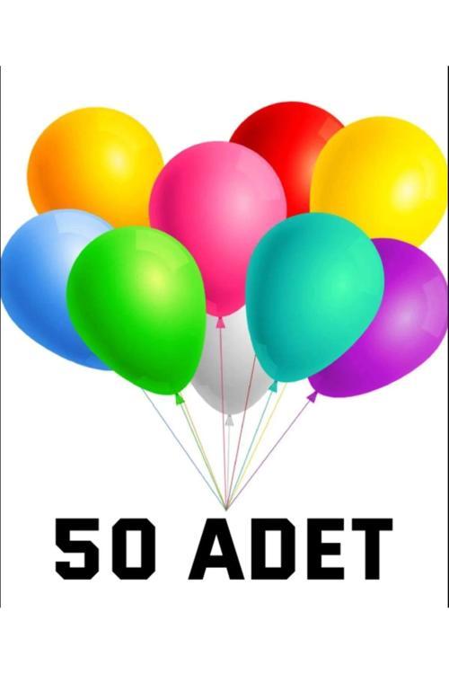 Renkli Balon 50 Li Karışık Renk Parti Doğum Günü Kutlama Özel Günler