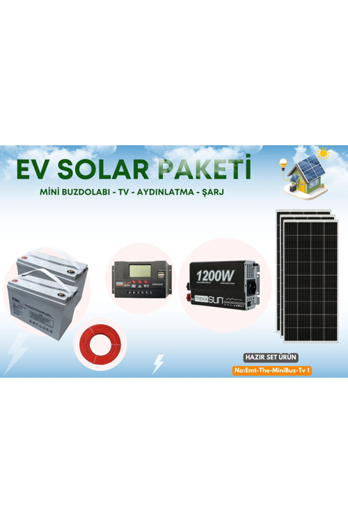 Güneş Enerji Paketi 2.4Kw Dağ Evi Hobi Bahçesi Konteyner Evler