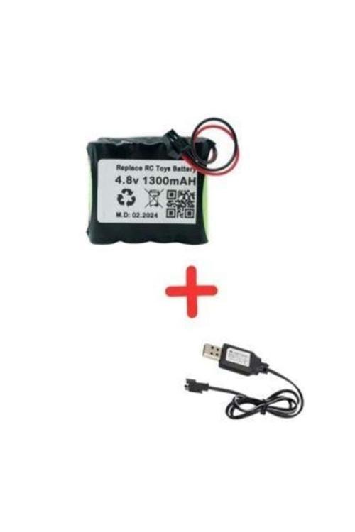 Eufy Rastar 4.8V 1300Mah Oyuncak Araba Bataryası Siyah Soket+Usb Şarj Cihazı