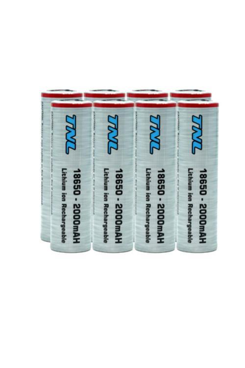 8 Adet 18650 2000Mah 3.7V 30A Discharge Li-İon Başlıksız Şarjlı Pil