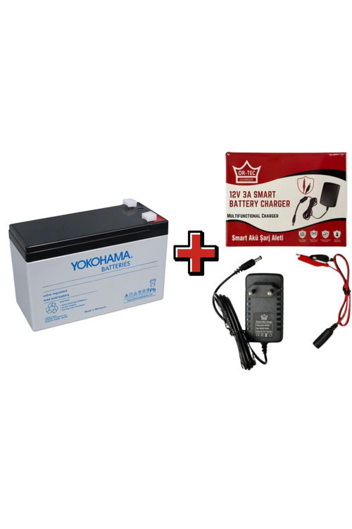 12 Volt 7 Amper Çocuk Araba Aküsü + 3 Amper Şarj Cihazı Seti