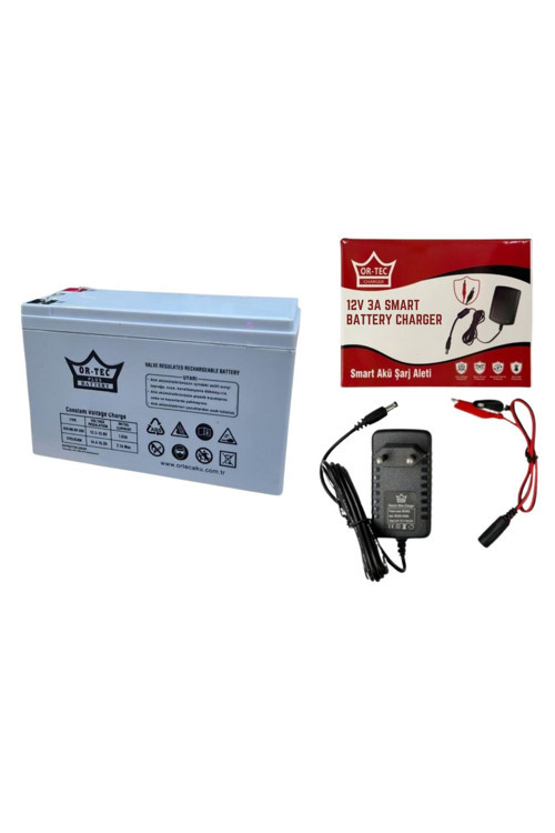 12V 7 Amper Kuru Tip Akü Ve Şarj Cihazı 3 Amper