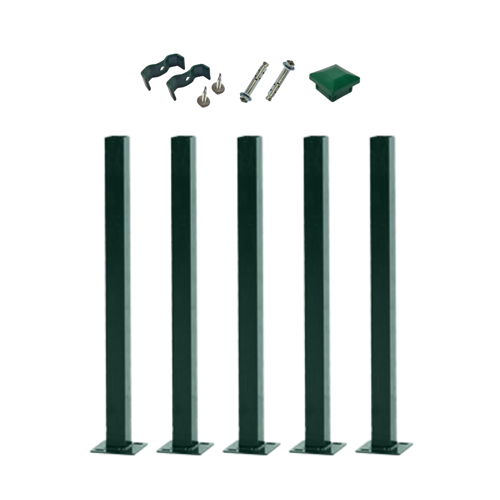 Panel Çit Direği Aksesuarlı (5 Adet) 120 Cm-Siyah