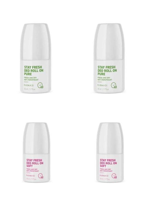Stay Fresh Deo Roll On Pure 50 Ml Kadın & Farmasi Stay Fresh Soft 50 Ml Kadın Roll On (4 Adet)
