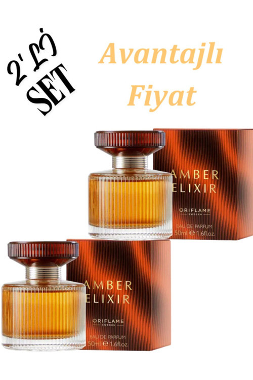 Amber Elixir Edp 50 Ml Kadın Parfümü 2 Li Set..