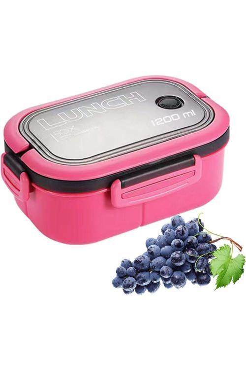 1200ml 2 Katlı 6 Bölmeli Bento Beslenme Çantası - Hava Kilitli, Mikrodalgada Kullanılabilir, BPA'sız lacivert