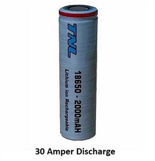 18650 2000mAH 3.7V 30A Discharge Li-ion Başlıksız Şarjlı Pil
