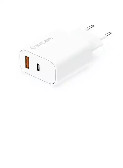 20W Pd3.0/quick Charge Qc3.0 Type Usb-C +Usb A Hızlı Beyaz Ev Şarj Adaptörü
