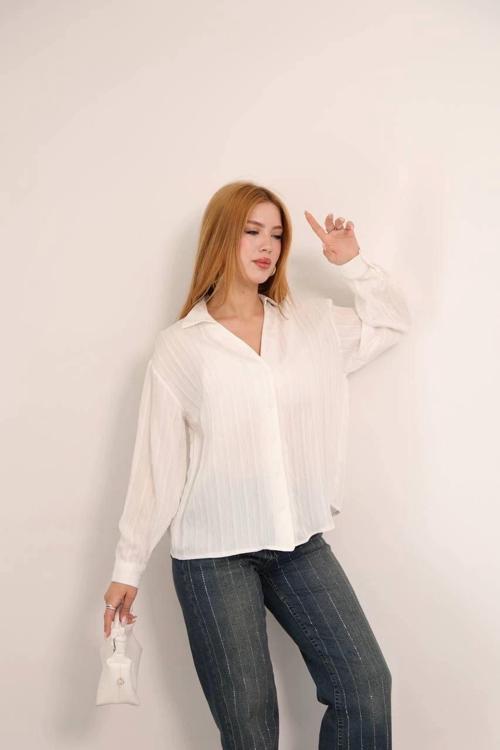 Kendinden Çizgili London Gömlek