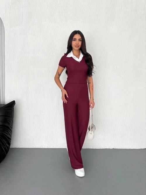 Ottoman Kumaş Beyaz Gömlek Yaka Takım S4142