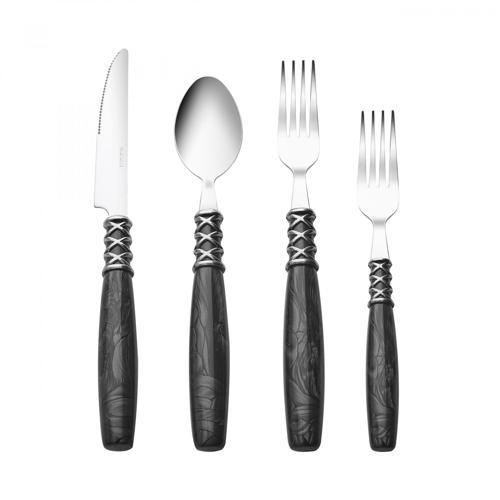 Lucas Siyah 6 Kişilik 24 Parça Çatal Kaşık Bıçak Takımı